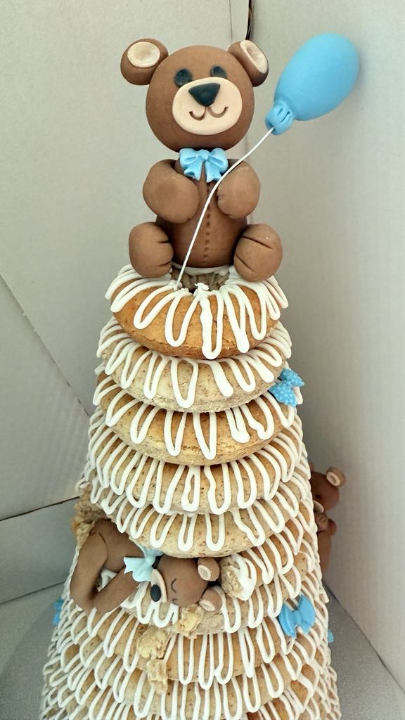 Kransekake med bamser - til barnedåp eller barneselskap